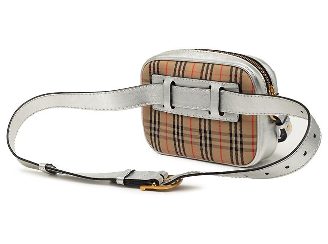 Borsa cintura Burberry Beige Haymarket Check Canvas 1983 Link - vista 2