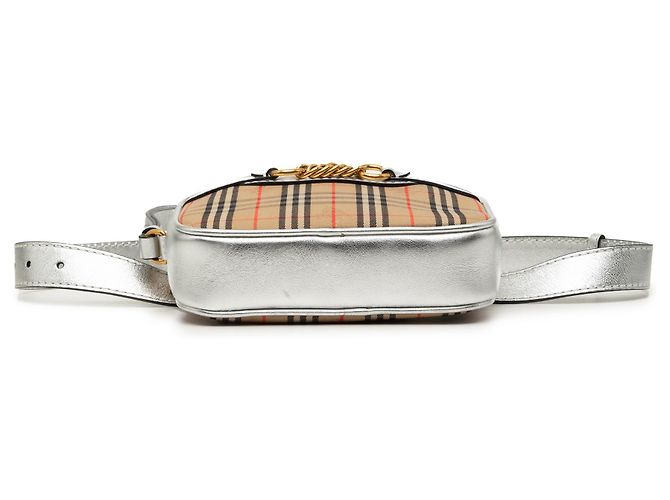Borsa cintura Burberry Beige Haymarket Check Canvas 1983 Link - vista 3