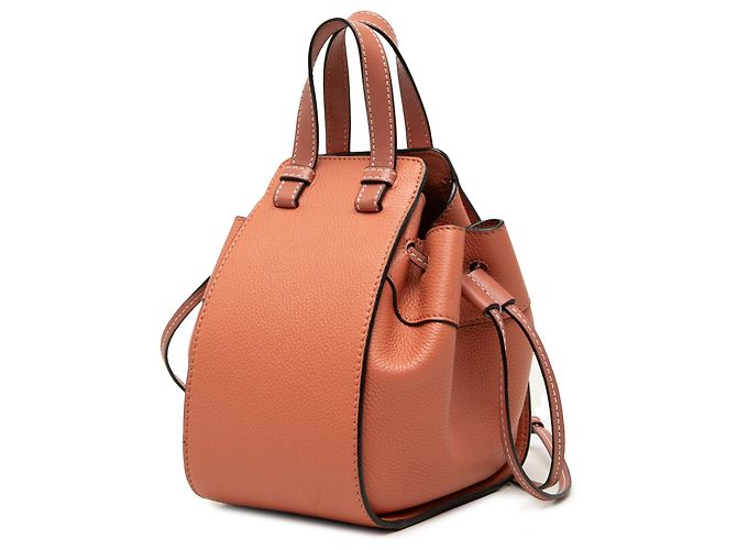 Borsa Hammock Mini LOEWE in vitello grana Orange Arancione Pesca - vista 2
