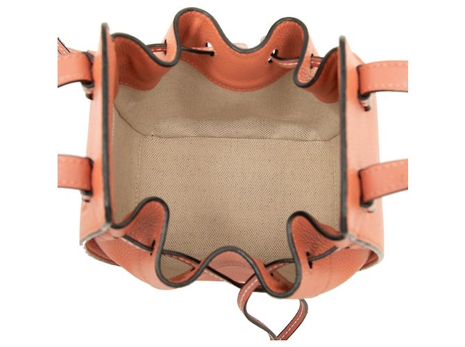 Borsa Hammock Mini LOEWE in vitello grana Orange Arancione Pesca - vista 4