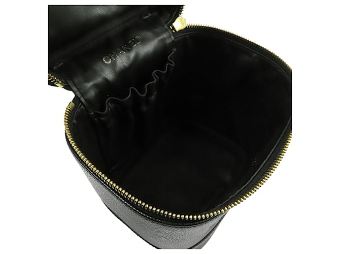Chanel Black CC Caviar Vanity Case Nero - vista 4