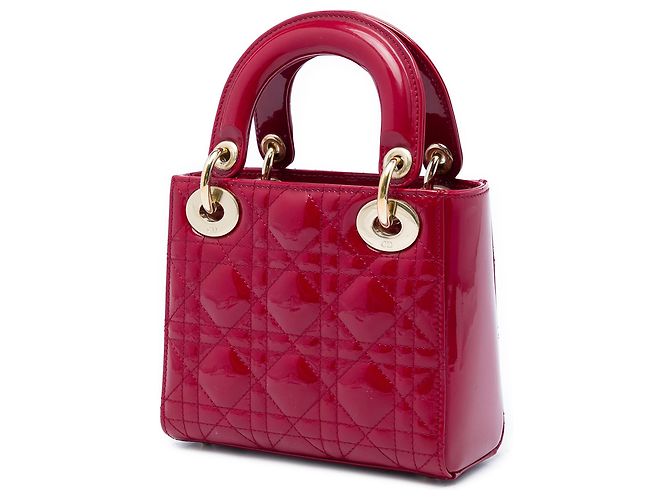 Dior Red Mini Patent Cannage Lady Dior Roja - vista 2