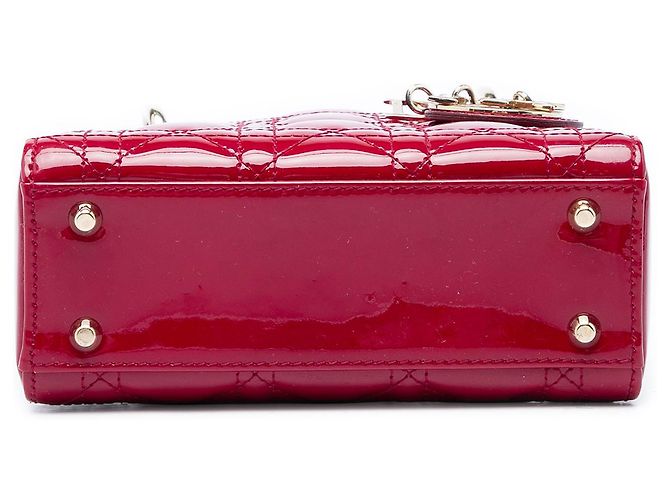 Dior Red Mini Patent Cannage Lady Dior Roja - vista 3