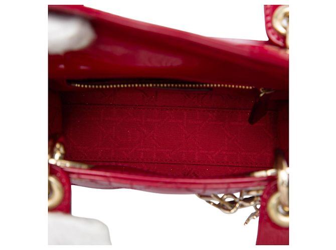 Dior Red Mini Patent Cannage Lady Dior Roja - vista 4