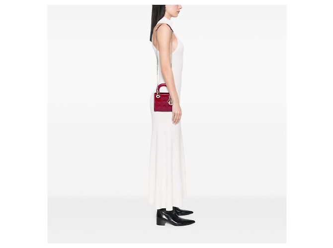 Dior Red Mini Patent Cannage Lady Dior Roja - vista 5
