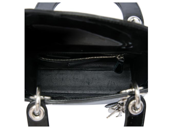Dior Mini Lady Dior in pelle verniciata nera Nero - vista 4