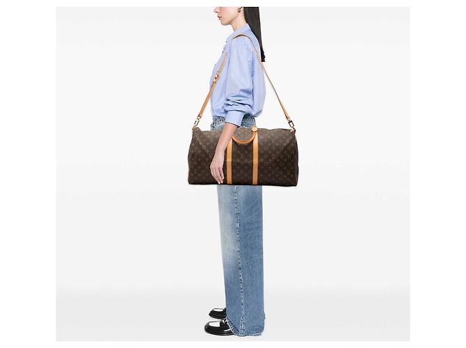Louis Vuitton Brown Monogram Keepall Bandouliere 55 Braun - Ansicht 6