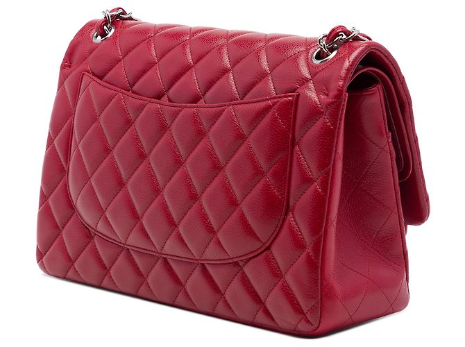 Chanel Red Jumbo Classic Caviar Double Flap Rosso - vista 2
