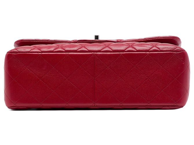 Chanel Red Jumbo Classic Caviar Double Flap Rosso - vista 3