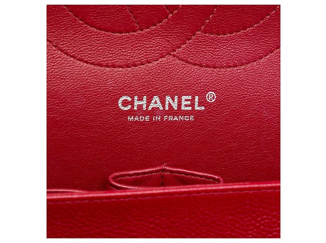Chanel Red Jumbo Classic Caviar Double Flap Rosso - vista 5