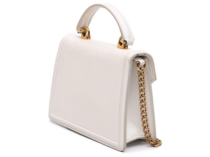 Borsa a mano Devotion piccola in pelle di vitello liscia bianca Dolce & Gabbana - vista 2