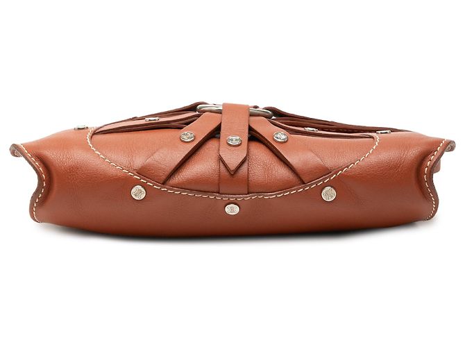 16 Céline Borsa a tracolla Celine Macadam in pelle borchiata marrone - vista 3