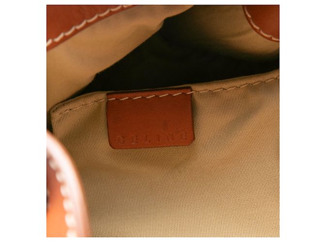 16 Céline Borsa a tracolla Celine Macadam in pelle borchiata marrone - vista 5