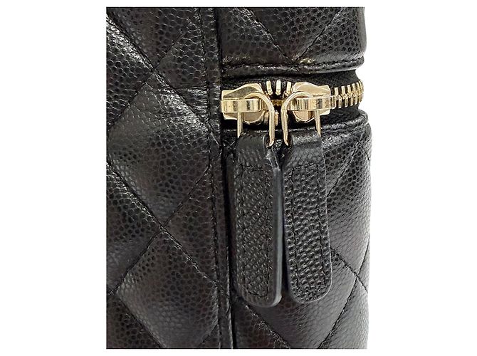 Portacellulare Chanel Black CC Quilted Caviar con catena Nero - vista 10