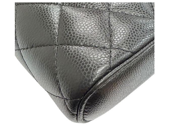 Portacellulare Chanel Black CC Quilted Caviar con catena Nero - vista 12