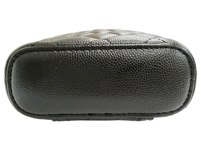 Portacellulare Chanel Black CC Quilted Caviar con catena Nero - vista 4