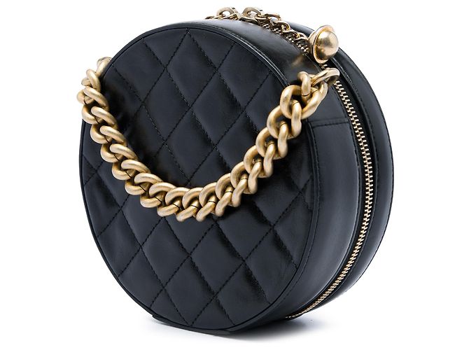 Borsa da sera Chanel Round As Earth in vitello glassato nero - vista 2