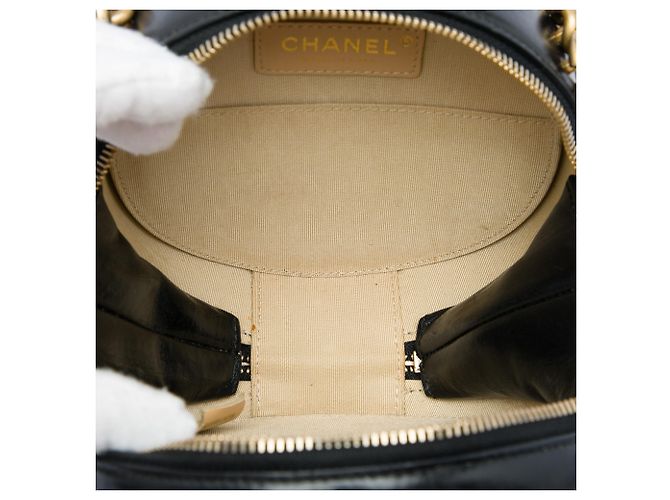 Borsa da sera Chanel Round As Earth in vitello glassato nero - vista 4