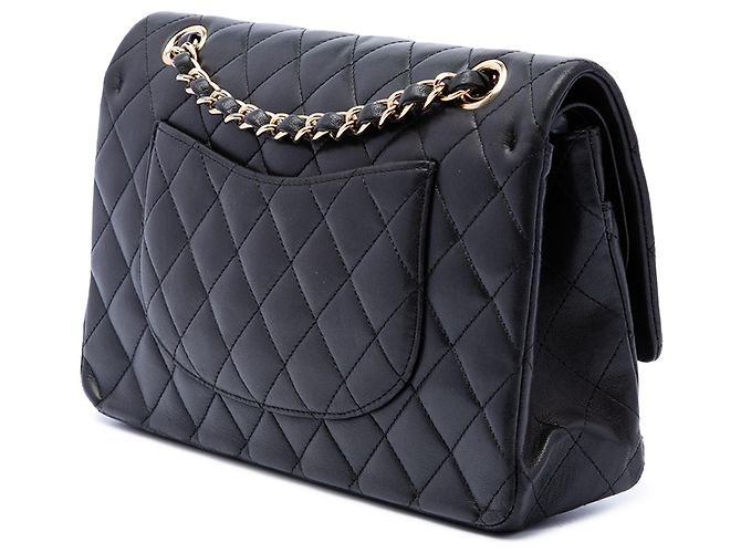 Chanel Black Medium Classic Lambskin Double Flap Nero - vista 2