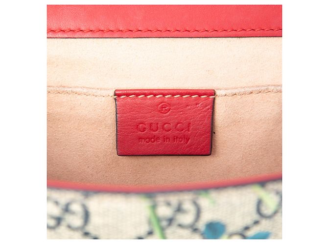 Gucci Beige Small GG Supreme Blooms Padlock Crossbody - vista 5