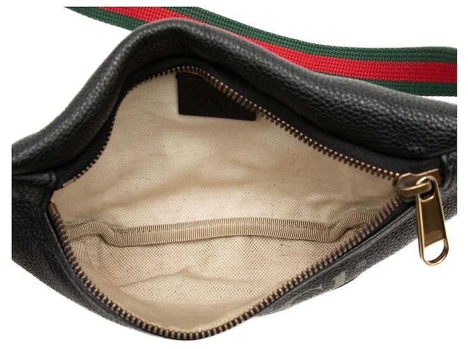 Borsa cintura Gucci Black Small Grained Calfskin Web Logo Nero - vista 4