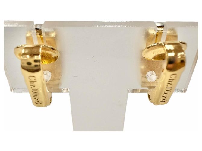 Orecchini a clip a cerchio Dior Gold placcati oro con strass D'oro - vista 2
