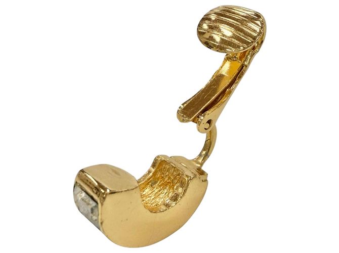 Orecchini a clip a cerchio Dior Gold placcati oro con strass D'oro - vista 3