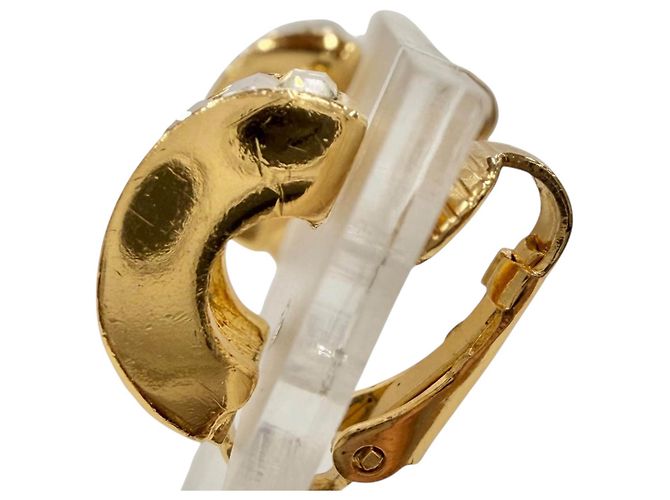 Orecchini a clip a cerchio Dior Gold placcati oro con strass D'oro - vista 4