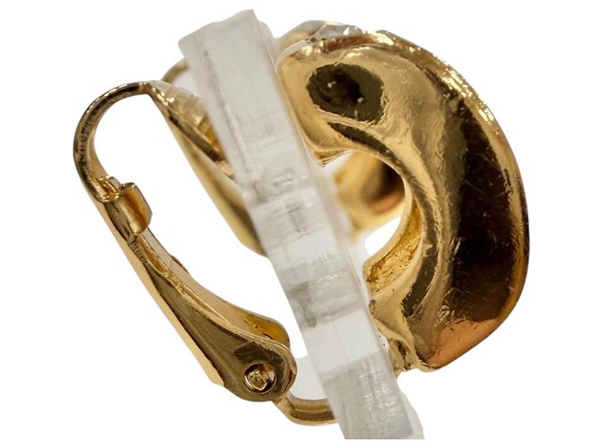 Orecchini a clip a cerchio Dior Gold placcati oro con strass D'oro - vista 5