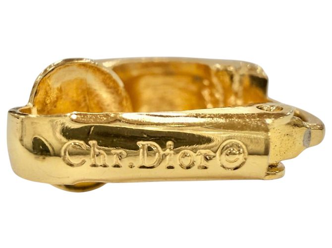 Orecchini a clip a cerchio Dior Gold placcati oro con strass D'oro - vista 6