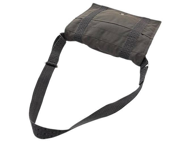 Hermès Gray Canvas Herline Messenger Braun - Ansicht 4