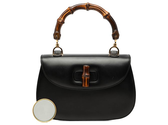 Gucci Black Calfskin Bamboo Night Nero - vista 8
