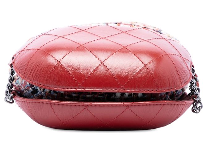 Borsa a secchiello Gabrielle Chanel rossa, piccola, in vitello trapuntato e tweed Rosso - vista 3