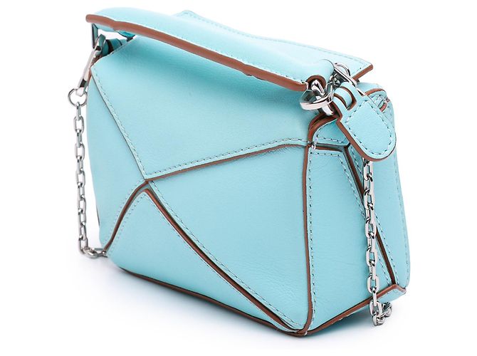 Borsa Puzzle Nano LOEWE in vitello blu Blu chiaro - vista 2