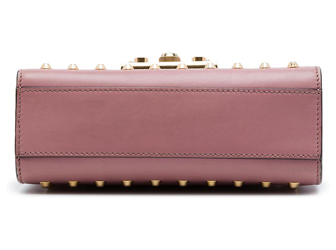 Padlock Gucci Borsa Crossbody in pelle rosa Small con perle e chiusura a lucchetto - vista 3