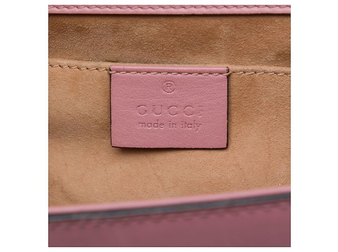 Padlock Gucci Borsa Crossbody in pelle rosa Small con perle e chiusura a lucchetto - vista 5