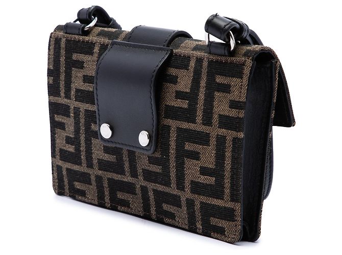 Borsa Baguette convertibile Fendi in tela Zucca marrone - vista 2