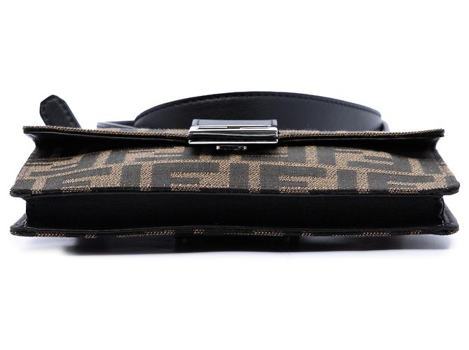 Borsa Baguette convertibile Fendi in tela Zucca marrone - vista 3