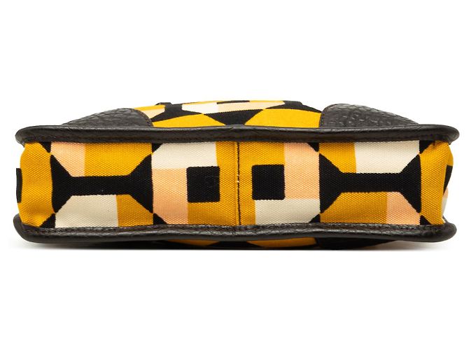 Tote Prada in tela stampata e pelle marrone Marrone scuro - vista 3