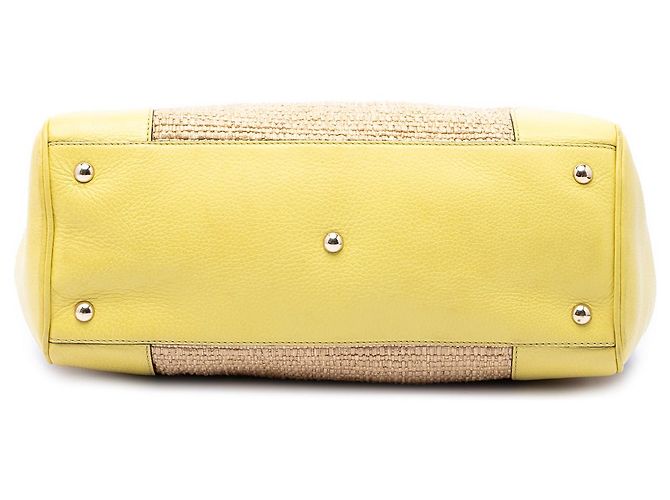 Bamboo Borsa Shopper Satchel Gucci in rafia beige Medium con bambù - vista 3