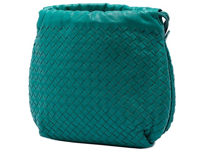 Bottega Veneta Borsa a tracolla in nappa intrecciato verde con coulisse - vista 2
