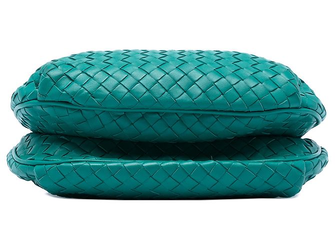 Bottega Veneta Borsa a tracolla in nappa intrecciato verde con coulisse - vista 3