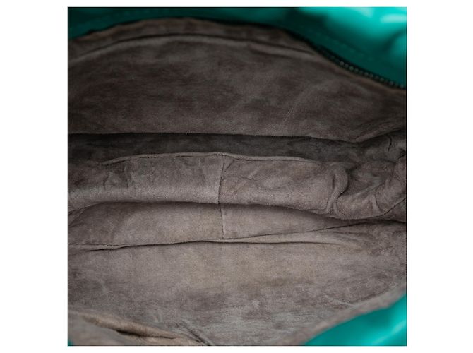 Bottega Veneta Borsa a tracolla in nappa intrecciato verde con coulisse - vista 4
