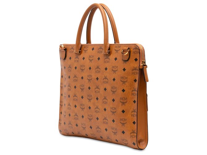 Maletín MCM Brown Visetos Coated Canvas Castaño - vista 2