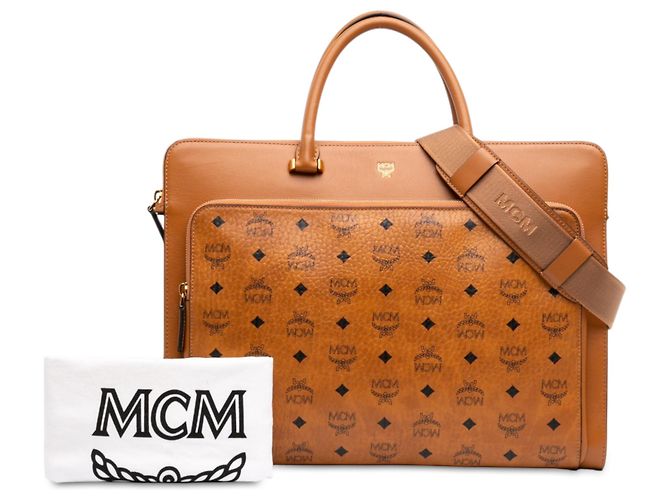 Maletín MCM Brown Visetos Coated Canvas Castaño - vista 7