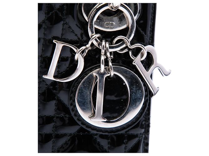 Dior Black Mini Patent Cannage Lady Dior Nero - vista 5