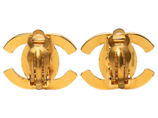 Orecchini a clip Chanel Gold CC placcati oro con chiusura girevole D'oro - vista 2
