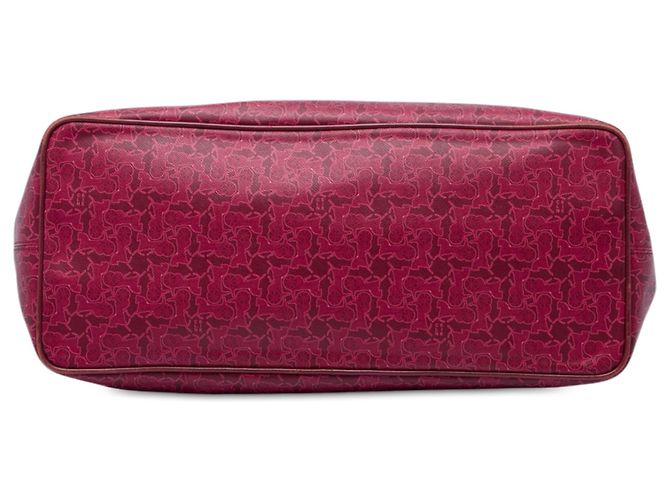 Céline Celine Le Horse Carriage Tote aus beschichtetem Canvas in Rot - Ansicht 3