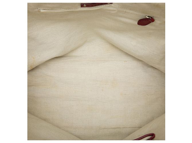Céline Celine Le Horse Carriage Tote aus beschichtetem Canvas in Rot - Ansicht 4