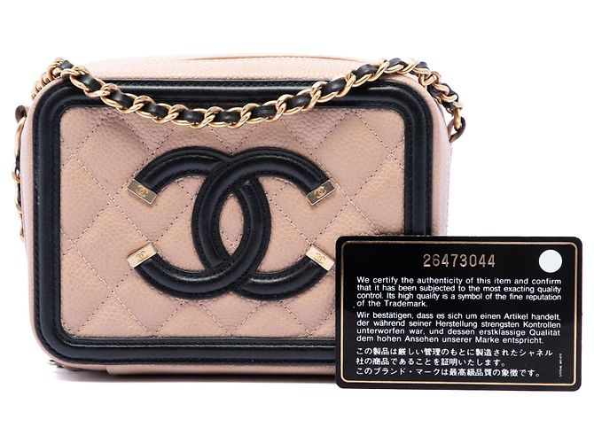 Chanel Beige Mini Caviar CC Filigree Crossbody - vista 7